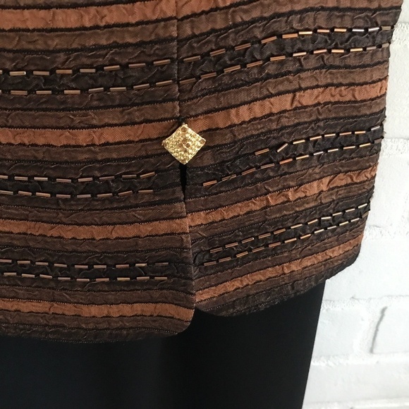 Vintage Joseph Ribkoff Maxi dress Gown Formal Black/Bronze Metallic 8 - Picture 4 of 15